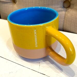 Starbucks Blue Yellow Terracotta Long Handle Mug